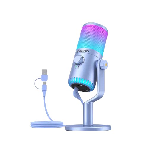 Mikrofon MAONO DM30RGB Kardioidalny Fioletowy