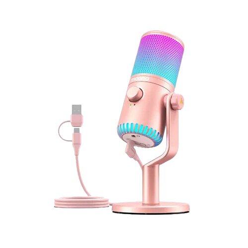 Mikrofon MAONO DM30RGB Kardioidalny Różowy