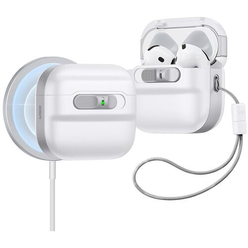 Etui na słuchawki ESR Pulse HaloLock MagSafe do Apple Airpods 4 Biały