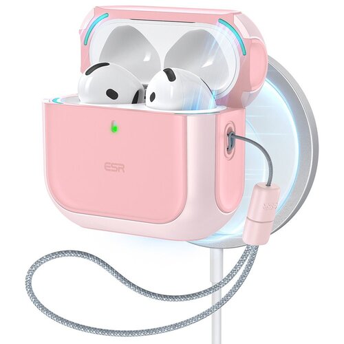 Etui na słuchawki ESR Orbit HaloLock MagSafe do Apple Airpods 4 Różowy