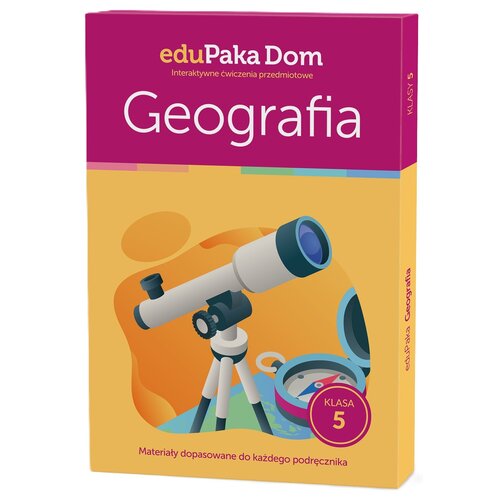 E-kod cyfrowy EduPaka Dom - interaktywne ćwiczenia przedmiotowe - Geografia Klasa 5