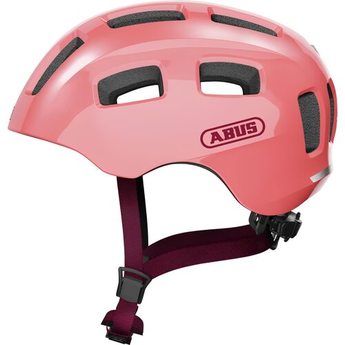 Kask rowerowy ABUS Youn-I 2.0 Różowy dla Dzieci z lampką (rozmiar M)