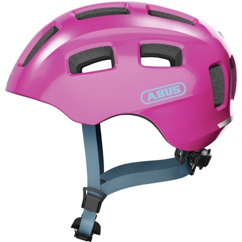 Kask rowerowy ABUS Youn-I 2.0 Różowy dla Dzieci z lampką (rozmiar M)