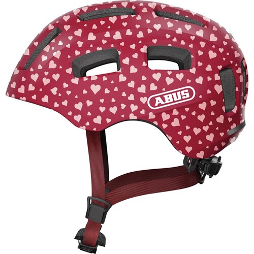 Kask rowerowy ABUS Youn-I 2.0 Cherry Heart Czerwony dla Dzieci z lampką (rozmiar S)