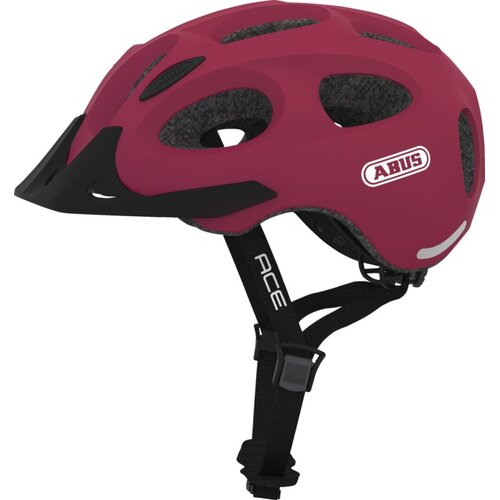 Kask rowerowy ABUS Youn-I Ace Czerwony Miejski z lampką (rozmiar M)