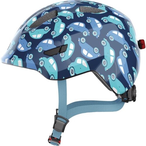Kask rowerowy ABUS Smiley 3.0 LED Car Granatowy dla Dzieci z lampką (rozmiar S)