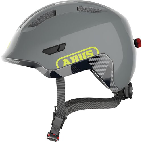 Kask rowerowy ABUS Smiley 3.0 Ace LED Shiny Szary dla Dzieci z lampką (rozmiar S)