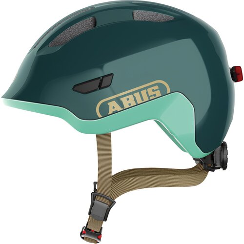 Kask rowerowy ABUS Smiley 3.0 Ace LED Royal Zielony dla Dzieci z lampką (rozmiar S)