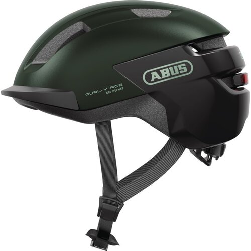 Kask rowerowy ABUS Purl-Y Ace Moss Zielony Miejski z lampką (rozmiar S)