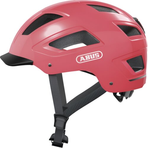 Kask rowerowy ABUS Hyban 2.0 Living Różowy Miejski z lampką (rozmiar M)