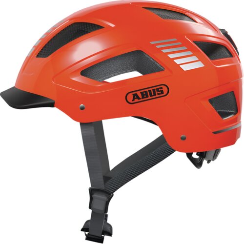 Kask rowerowy ABUS Hyban 2.0 Signal Pomarańczowy Miejski z lampką (rozmiar L)