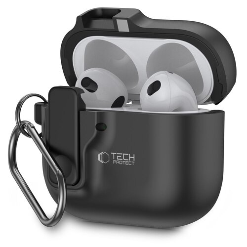 Etui na słuchawki TECH-PROTECT Slim Hook do Apple Airpods 4 Czarny
