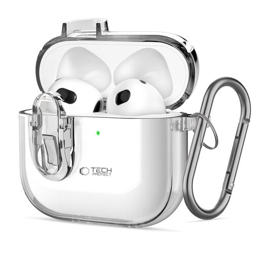 Etui na słuchawki TECH-PROTECT Slim Hook do Apple Airpods 4 Przezroczysty