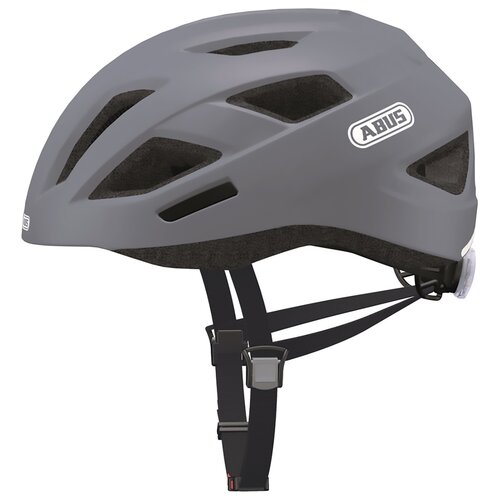 Kask rowerowy ABUS City LED Szary Szosowy z lampką (rozmiar L)