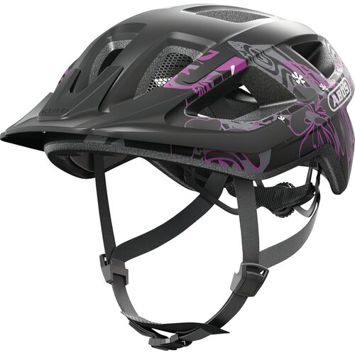 Kask rowerowy ABUS Aduro 3.0 Maori Czarno-fioletowy Miejski (rozmiar L)