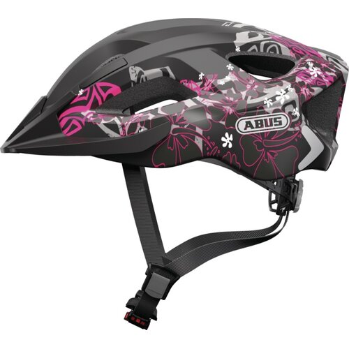 Kask rowerowy ABUS Aduro 2.0 Maori Czarno-różowy Szosowy z lampką (rozmiar M)