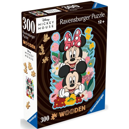 Puzzle RAVENSBURGER Wooden Myszka Mickey i Minnie 12000762 (300 elementów)