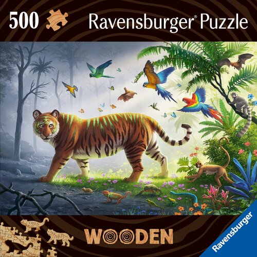 Puzzle RAVENSBURGER Wooden Tygrys 17514 (500 elementów)