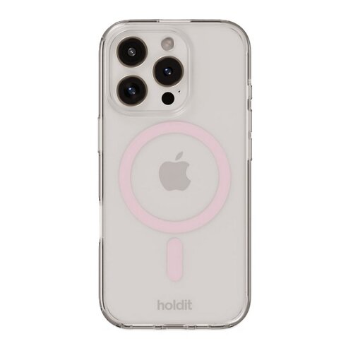Etui HOLDIT MagSafe do Apple iPhone 16 Pro Przezroczysto-różowy