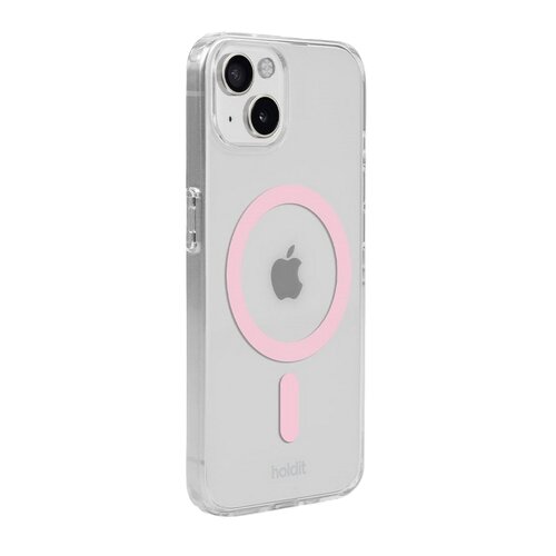 Etui HOLDIT MagSafe do Apple iPhone 15/14/13 Przezroczysto-różowy