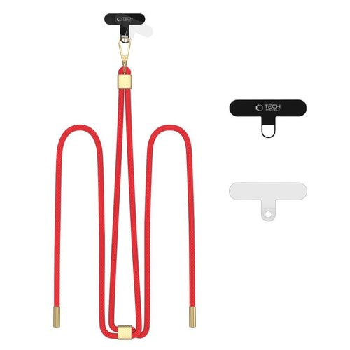 Smycz do telefonu TECH-PROTECT C2S Rope Crossbody Strap Czerwono-złoty