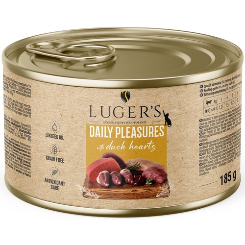 Karma dla kota LUGER'S Daily Pleasures Serca z kaczki 185 g