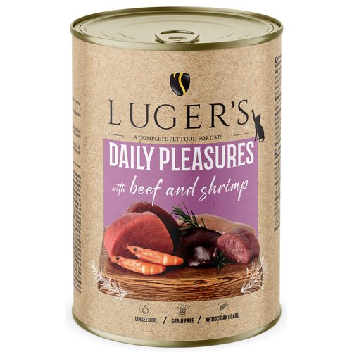 Karma dla kota LUGER'S Daily Pleasures Wołowina z Krewetkami 400 g