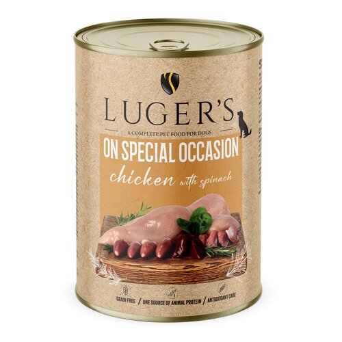 Karma dla psa LUGER'S On Special Occasion Kurczak ze szpinakiem 400 g