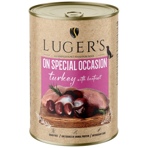 Karma dla psa LUGER'S On Special Occasion z indykiem i burakiem 400 g