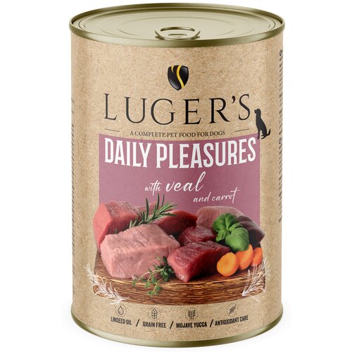 Karma dla psa LUGER'S Daily Pleasures z cielęciną i marchewką 400 g