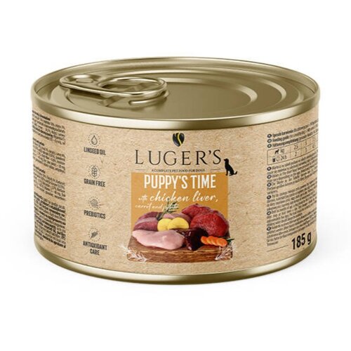 Karma dla psa LUGER'S Puppy's Time z wątróbką z kurczaka, marchewką i ziemniakiem 185 g