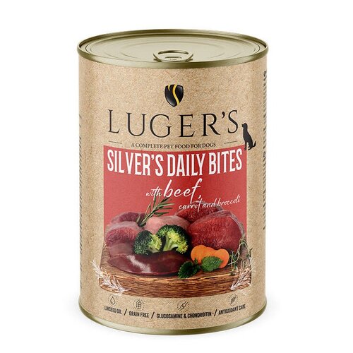 Karma dla psa LUGER'S Silver's Daily Bites z wołowiną, marchewką i brokułem 400 g
