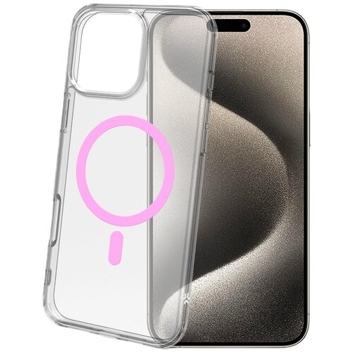 Etui CELLY Gelskinmag do Apple iPhone 16 Pro Przezroczysto-różowy
