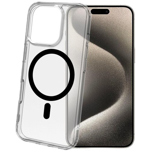 Etui CELLY Gelskinmag do Apple iPhone 16 Pro Max Przezroczysto-czarny