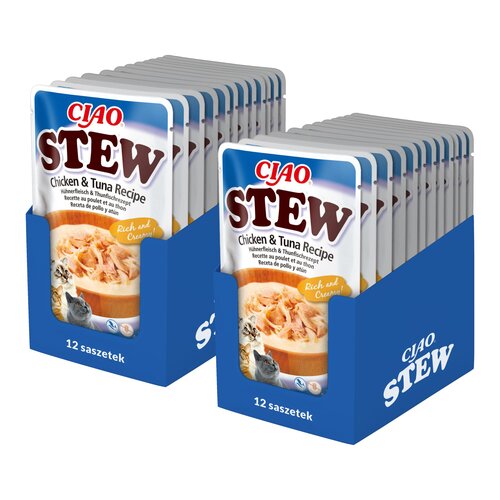 Karma dla kota INABA Ciao Stew Chicken & Tuna 24 x 40 g