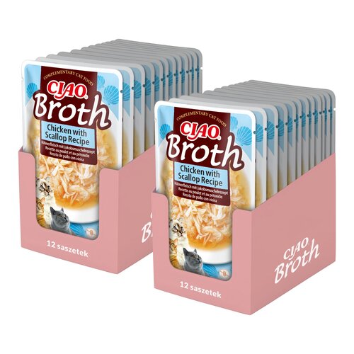 Karma dla kota INABA Ciao Broth Kurczak z przegrzebkami 24 x 40 g