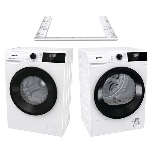 Pralka GORENJE W2TNHPI84AS/PL 8kg 1400 obr A + Suszarka GORENJE DHNE82/PL + Łącznik GORENJE SKHNE80W PL