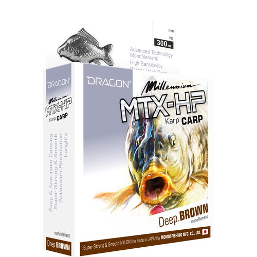 Żyłka DRAGON Millenium MTX-HP Karp 0.221 mm / 300 m Ciemnobrązowy