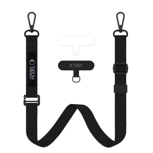Smycz do telefonu TECH-PROTECT C6S Rope Crossbody Strap Czarny
