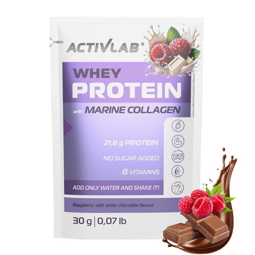 Odżywka białkowa ACTIVLAB Whey Protein Biała czekolada z malinami (30 g)