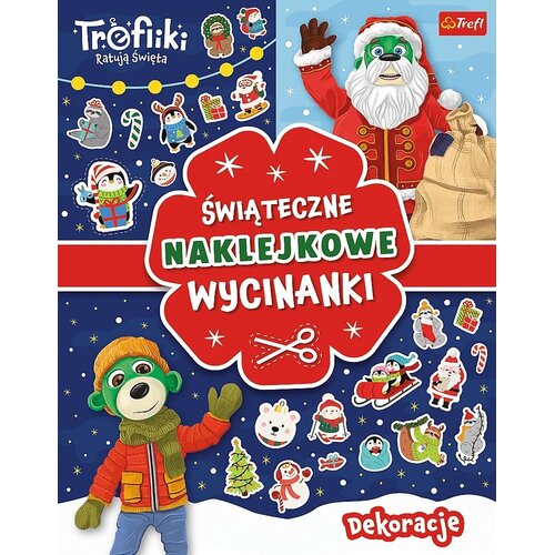 Książka z naklejkami Trefliki Ratują Święta Świąteczne naklejkowe wycinanki Dekoracje (miękka okładka)