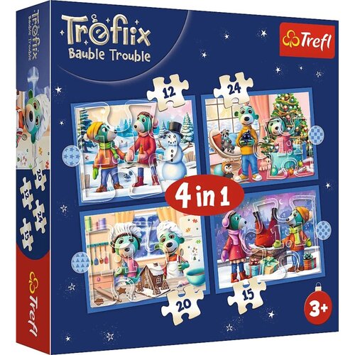 Puzzle TREFL U Treflików pada śnieg 4w1 34657 (71 elementów)