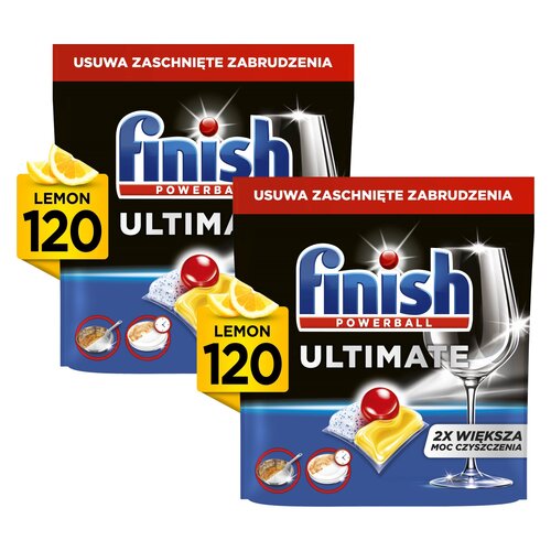 Kapsułki do zmywarki FINISH Powerball Ultimate All in 1 Lemon - 2 x 120 szt.