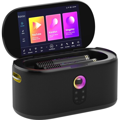 Power Audio IKARAO SHELL S1, BT,Wi-Fi,Bateria 8 godzin,10.1-calowy ekran dotykowy,Dwa bezprzewodowe mikrofony w zestawie