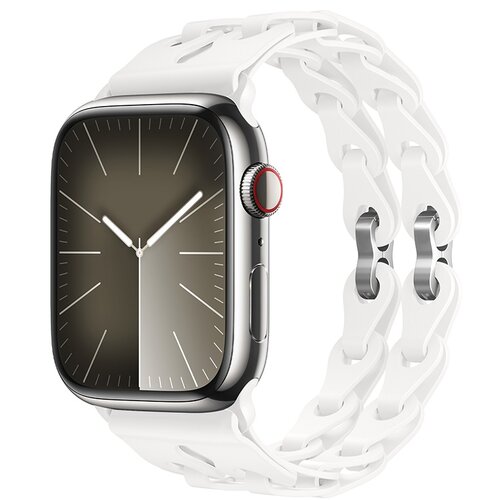 Pasek LUNA A00280 do Apple Watch 3/4/5/6/7/8/9/SE (38/40/41 mm) Biały