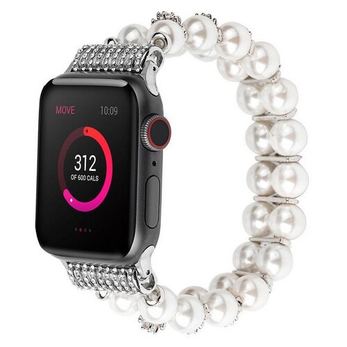 Pasek LUNA A00296 do Apple Watch 3/4/5/6/7/8/9/SE (38/40/41mm) Srebrny