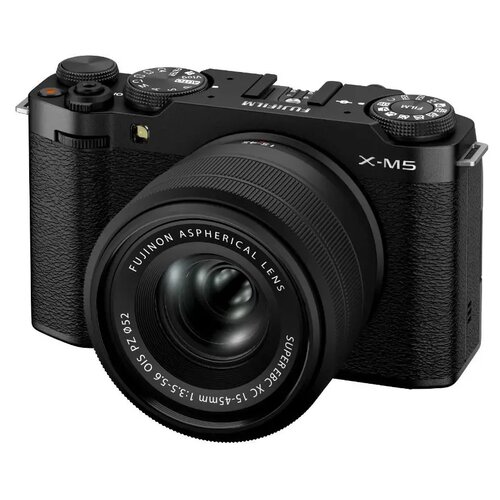 Aparat bezlusterkowy FUJIFILM X-M5 Czarny + Obiektyw XC 15-45mm f/3.5-5.6 OIS PZ, 26.1Mpix, 6.2K/30kl, 425 punktowy AF