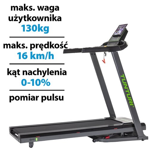 Bieżnia elektryczna TUNTURI Cardio Fit T40 1100W 16km/h