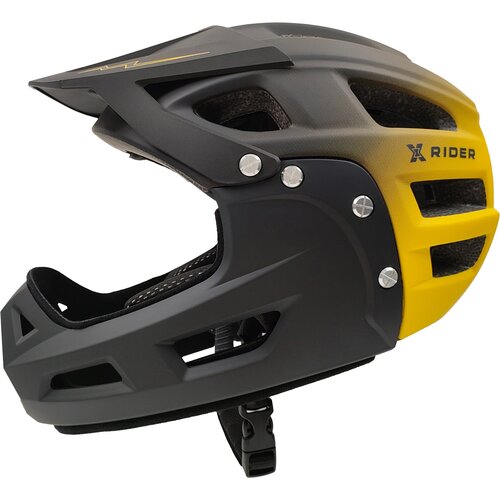 Kask XRIDER XR00FH01 Czarno-żółty Full Face MTB z odkręcaną szczęką (rozmiar L)