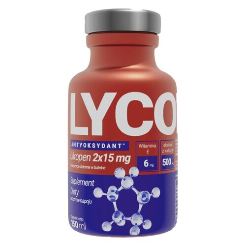 Napój LYCOPEN Antyoxidant Drink Witamina E + Kurkuma (15 x 250 ml)
